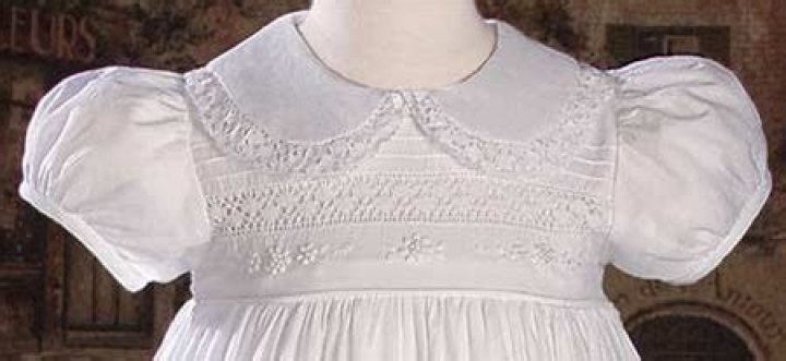 33" Short Sleeve Gown with Hand Embroidery and Pin Tuc,Baptism and Christening Outfits, Dresses & Suits. — Blessed Celebration