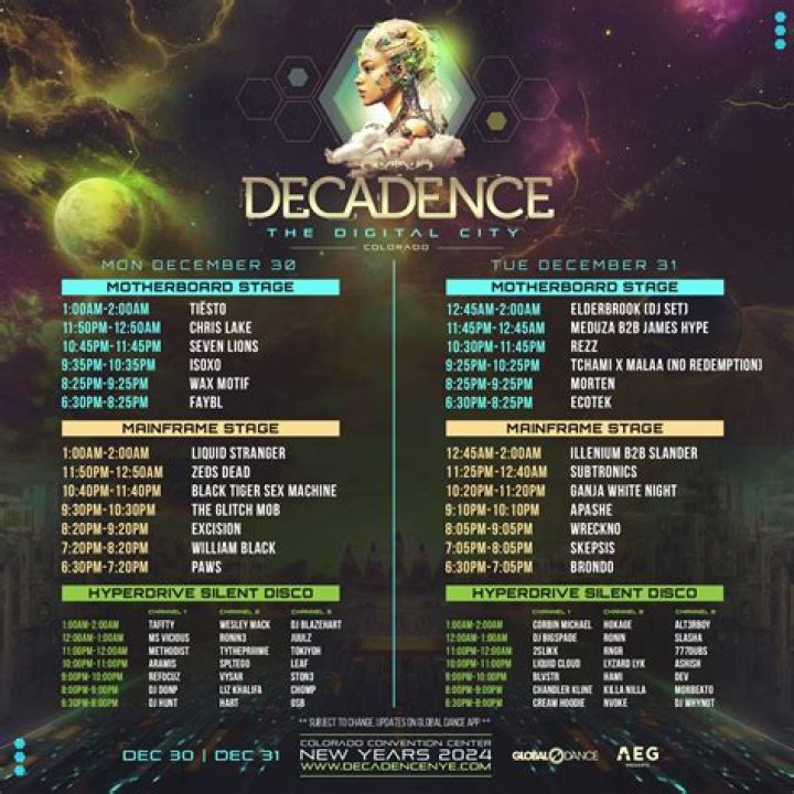 Decadence NYE’s Lineup Gets Memed Beyond Recognition