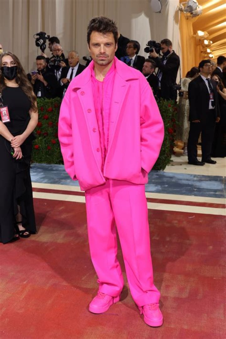 Sebastian Stan is pretty in pink at 2022 Met Gala
