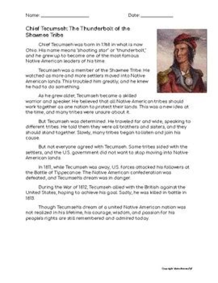 Tecumseh Biography - Facts, Childhood, Family Life & Achievements