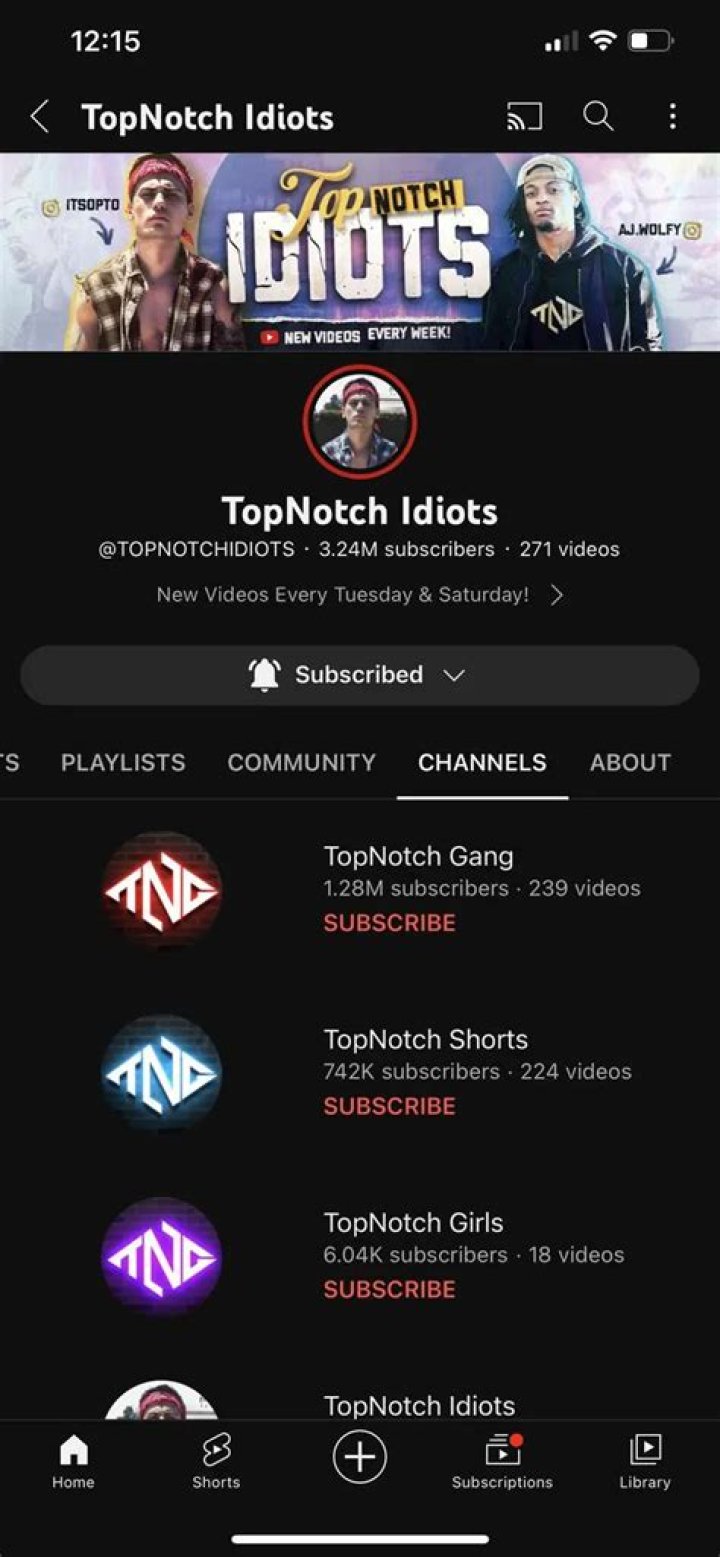 TopNotch Idiots Youtuber overview