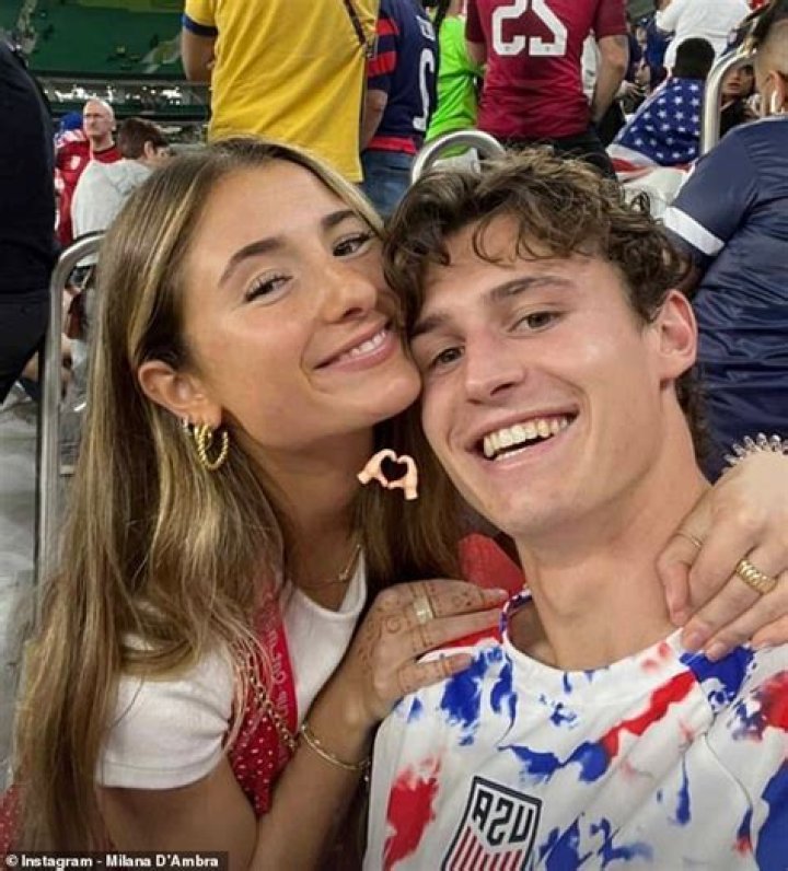 Who is Brenden Aaronson's girlfriend Milana D'Ambra?